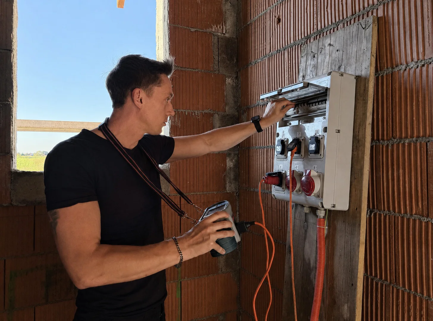 Preverjanje električne inštalacije na gradbišču